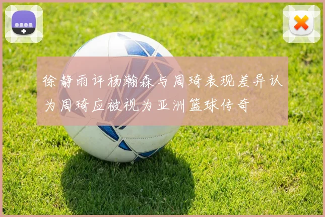 徐静雨评杨瀚森与周琦表现差异认为周琦应被视为亚洲篮球传奇